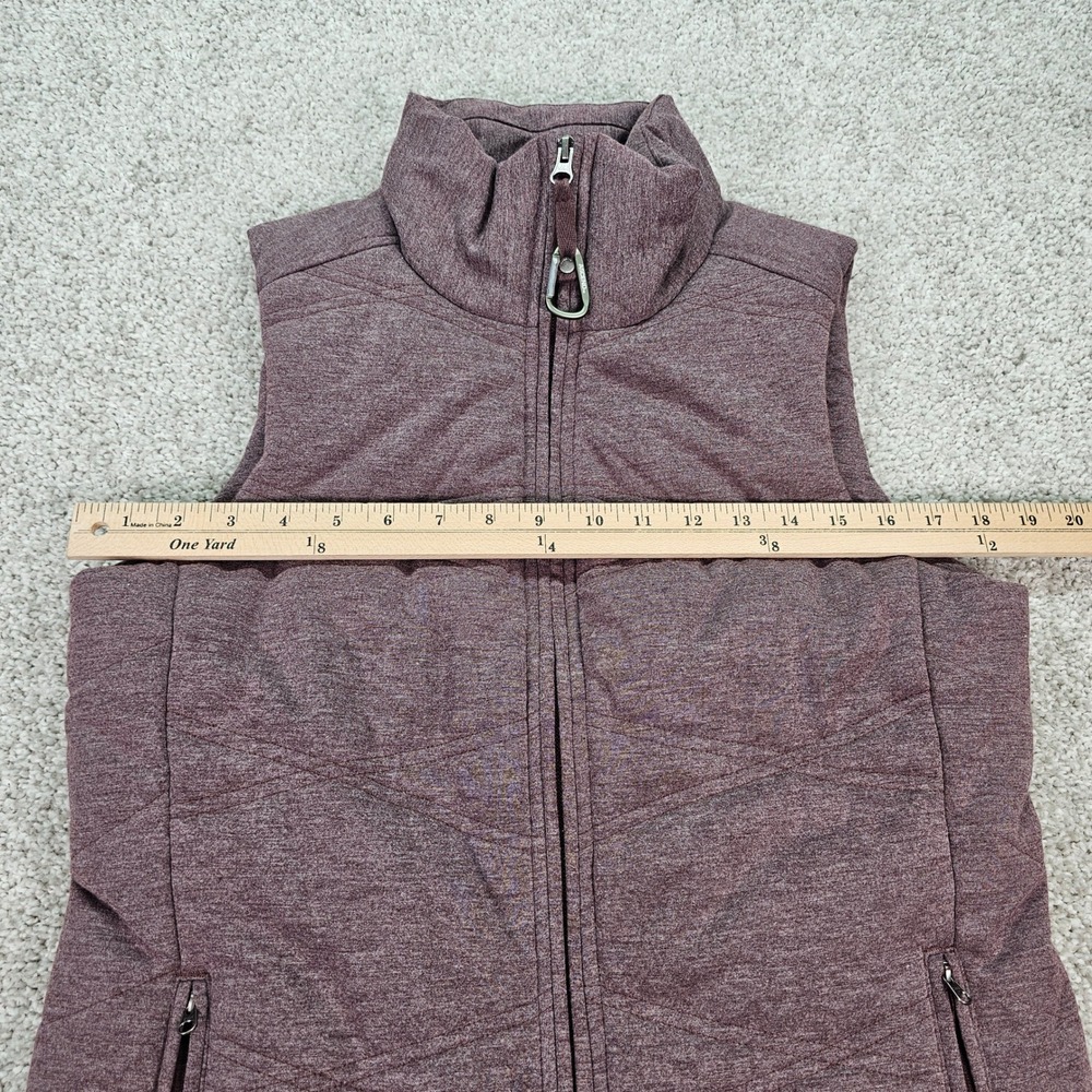 Ascend Quilted Heathered Purple Vest Womens Size M Full Zip Pockets Stand Collar - Picture 3 of 7